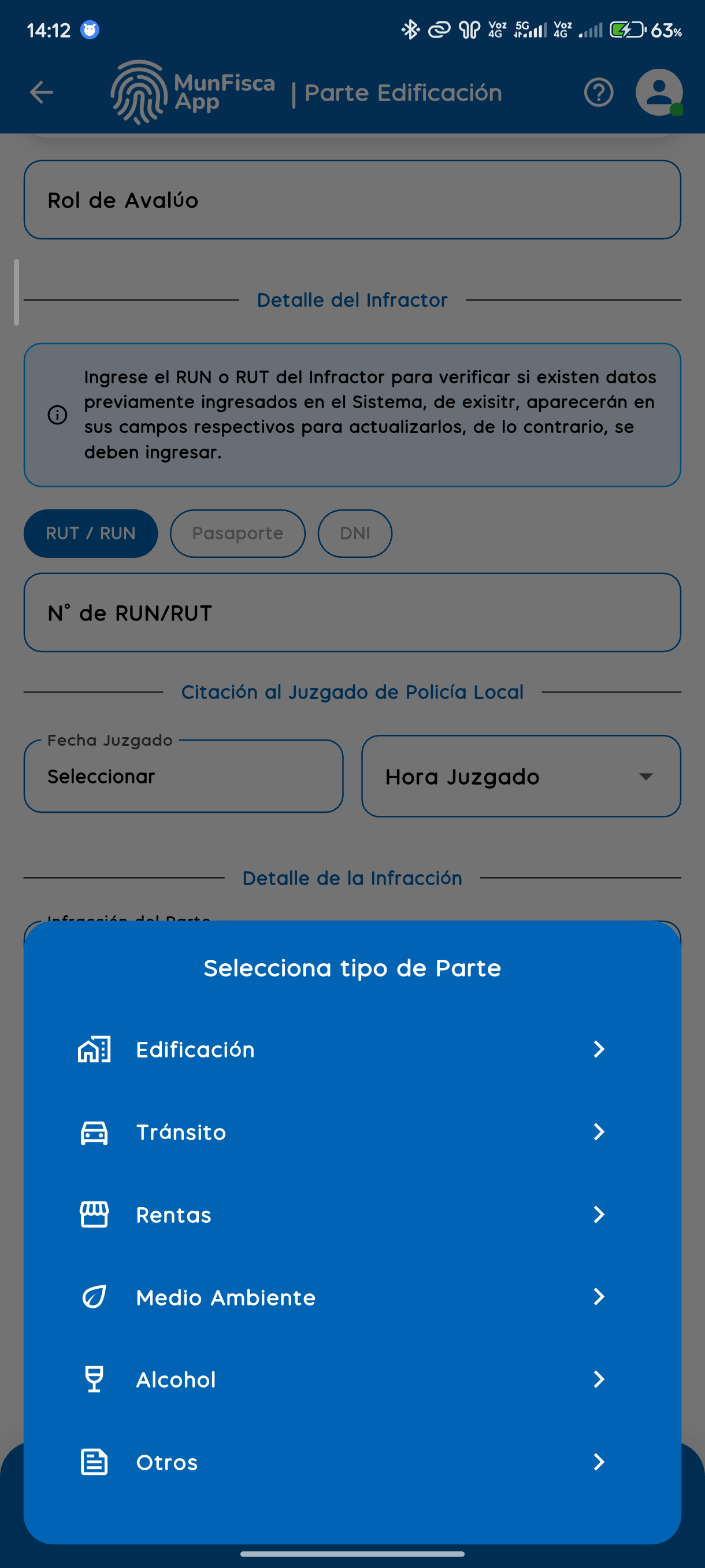 Módulo de partes
